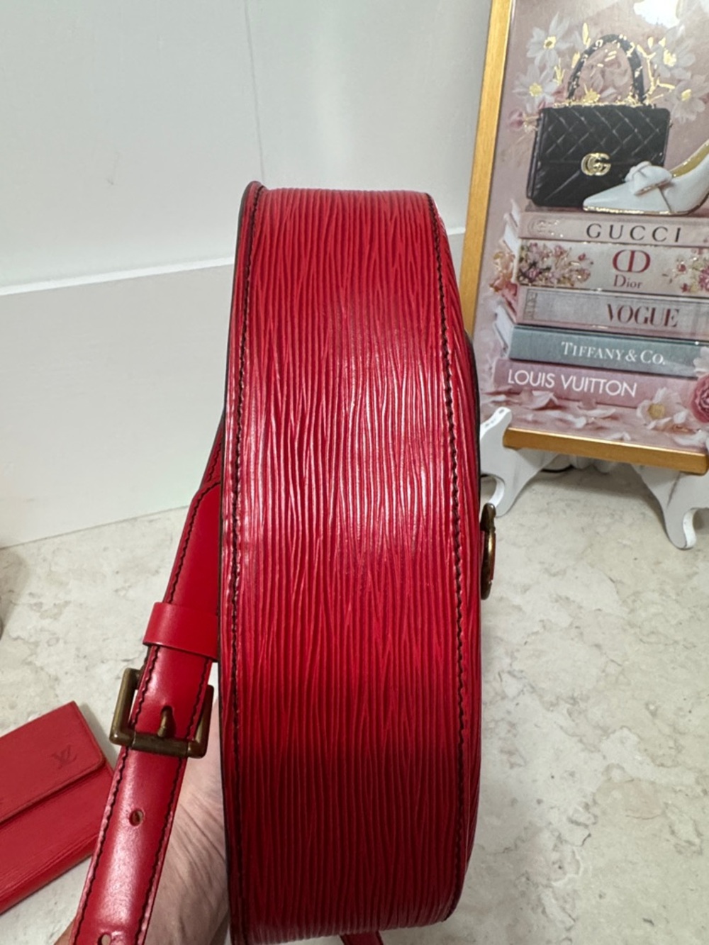 Louis Vuitton Red Epi Leather St Cloud Crossbody with Matching Wallet SET - Picture 4 of 13